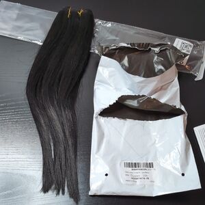 15 Inch 100 G Sew In Natural Black Real Human Hair Extensions Double Left Weave